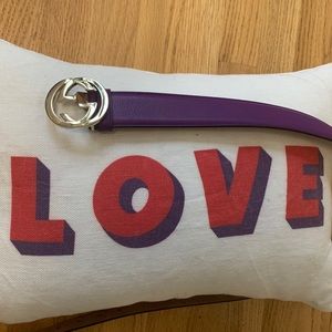 GUCCI Purple leather GG Belt size 90/36 authentic